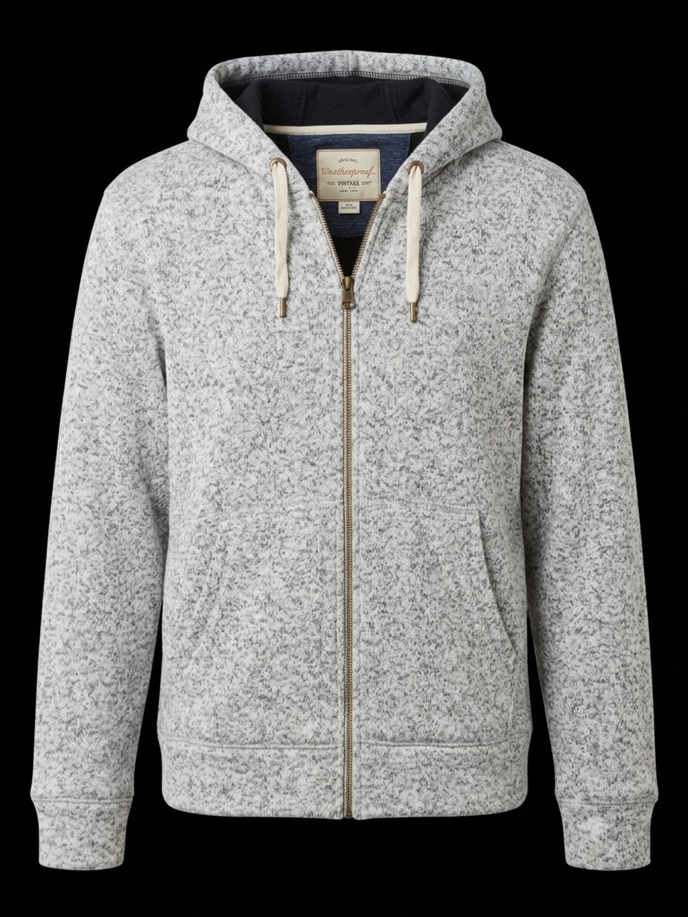Weatherproof Men's Light Heather Gray Zip Hoodie VERY THICK!!
